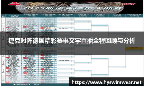 捷克对阵德国精彩赛事文字直播全程回顾与分析